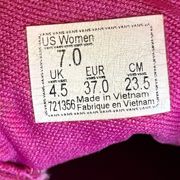 Vans Old Skool Women's Suede Lace up Sneakers in Fuchsia and White Size 7 - Picture 8 of 11